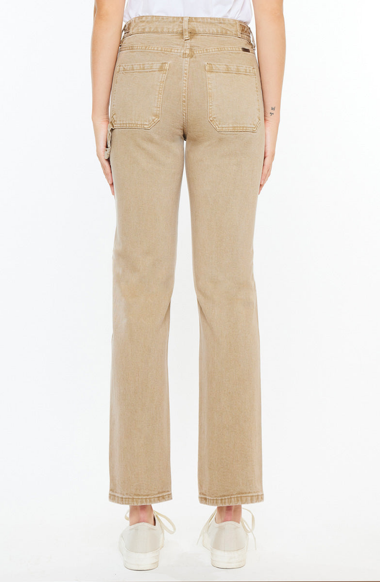 KanCan Ashley High Rise True Straight Jeans, Alternate, color, Tan Wash