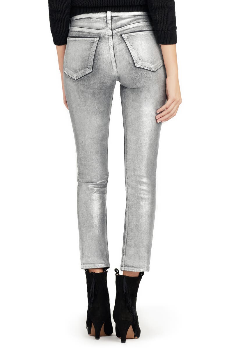 Joe's Jeans The Luna Metallic Lacquer High Waist Ankle Straight Leg Jeans, Alternate, color,