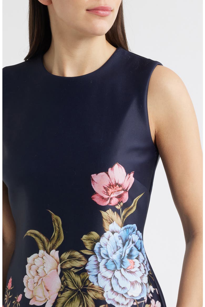 Floral Print Sleeveless Sheath Dress, Alternate, color, DEEP NAVY MULTI