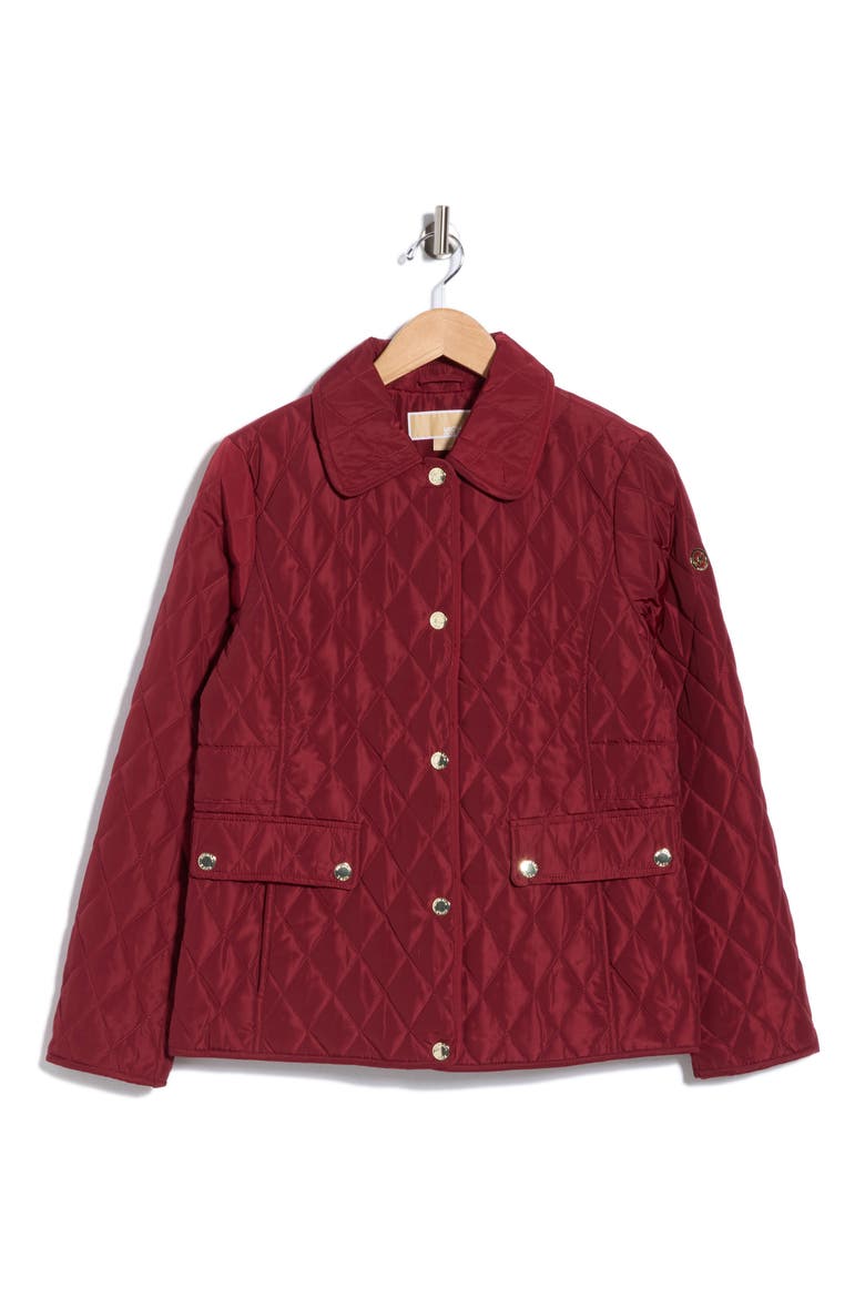 Quilted Snap Barn Jacket, Alternate, color, DEEP RED
