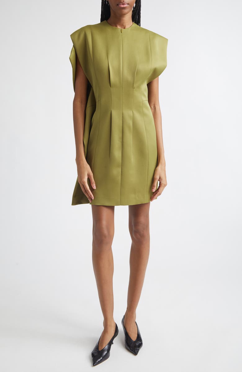ISRAELLA KOBLA Tilia Asymmetric Sleeve Dress, Main, color, Olive Green