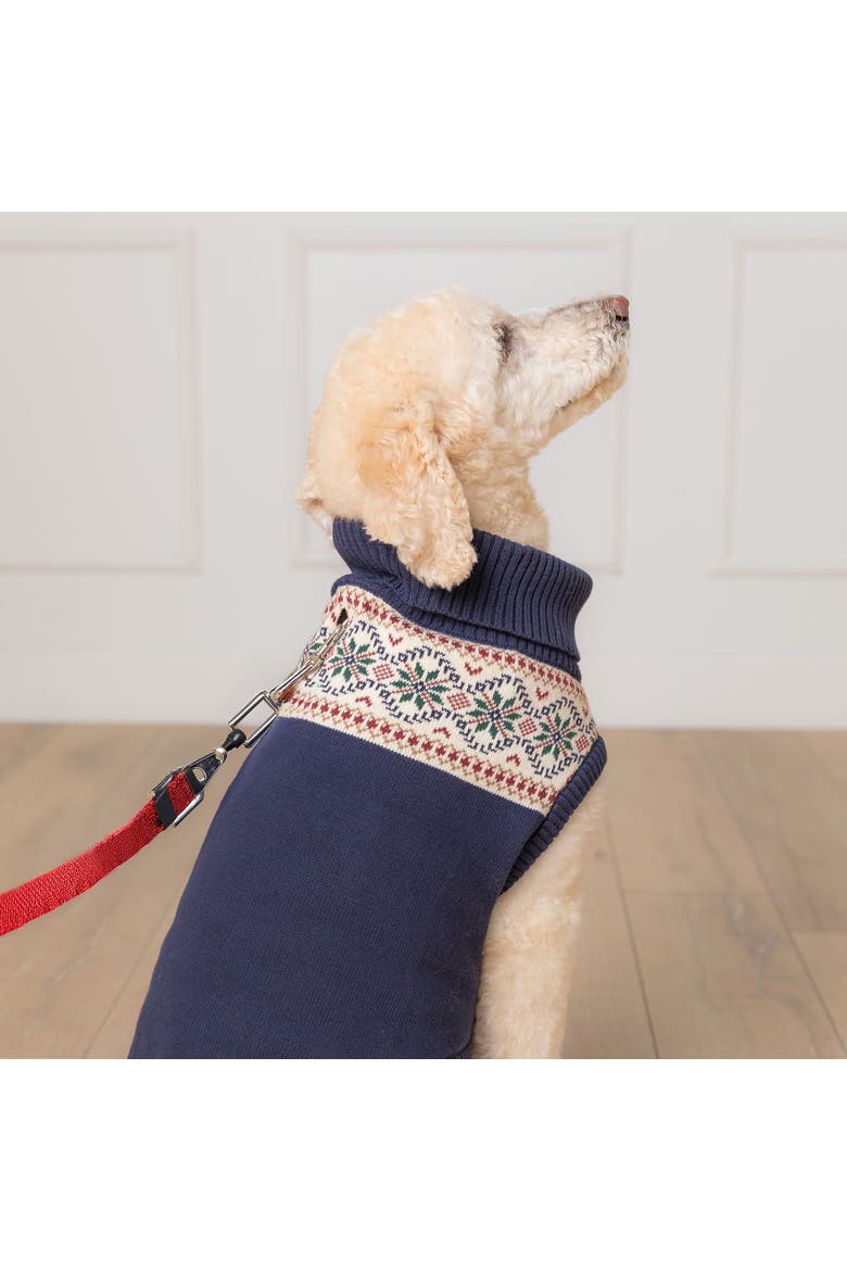 Organic Fair Isle Dog Sweater, Alternate, color, Scottish Snowflake