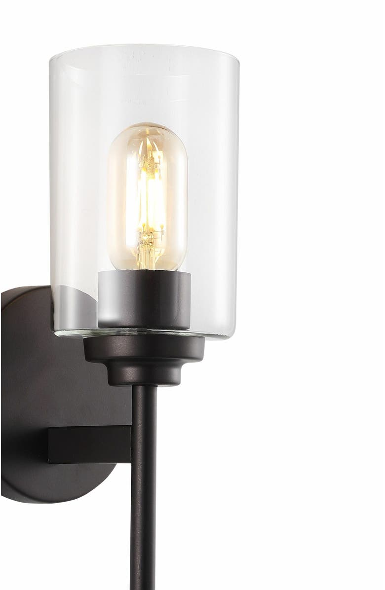 JONATHAN Y Juno 1-Light Farmhouse Industrial Iron Cylinder LED Sconce, Alternate, color, Oil Rubbed Bronze