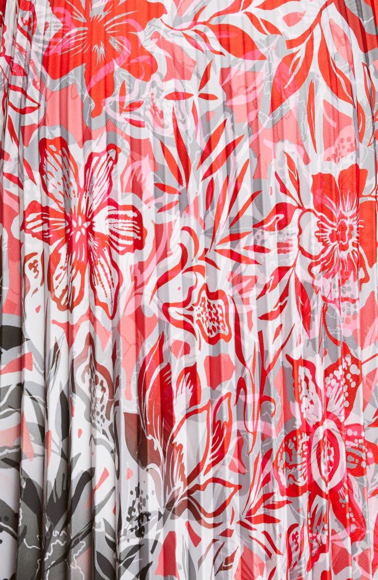 Fuzzi Dégradé Floral Pleated Midi Dress, Alternate, color, 