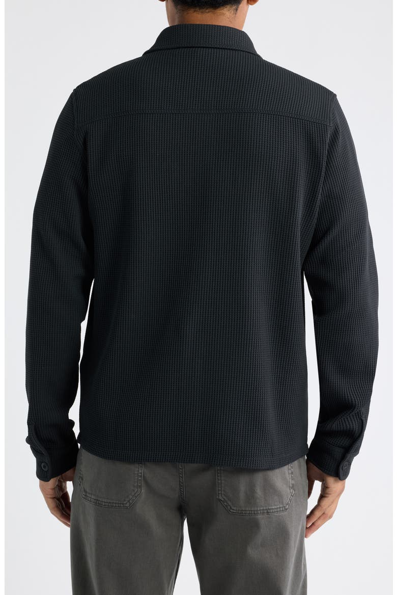 Tech Waffle Button-Up Shirt Jacket, Alternate, color, BLACK