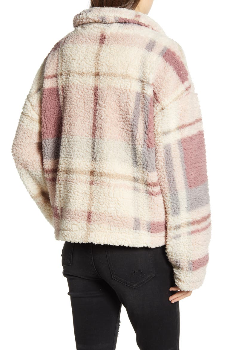 Walking Poetry Half Zip Pullover, Alternate, color, DUSTY MAUVE PLAID