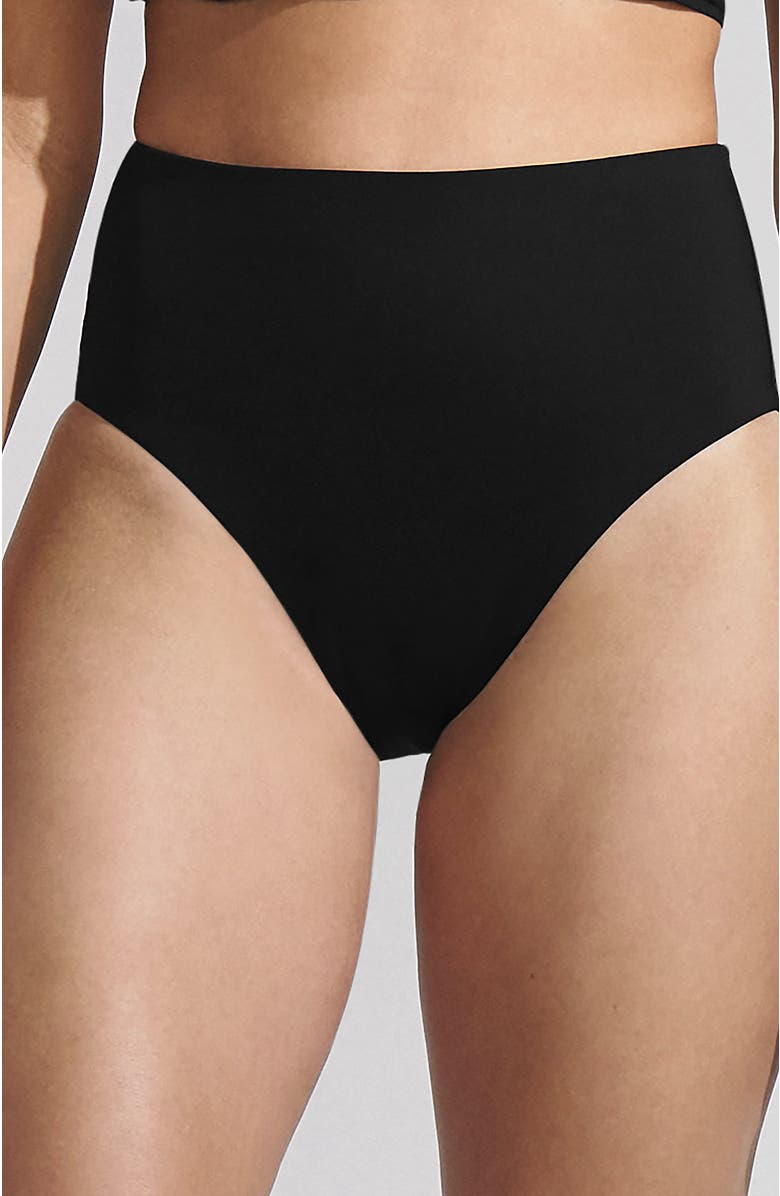 Lands' End Cheeky High Waisted Bikini Bottoms, Main, color, Black