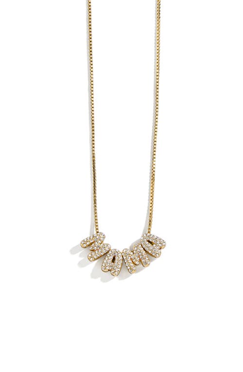 Baublebar Mama Pendant Necklace In Gold/clear