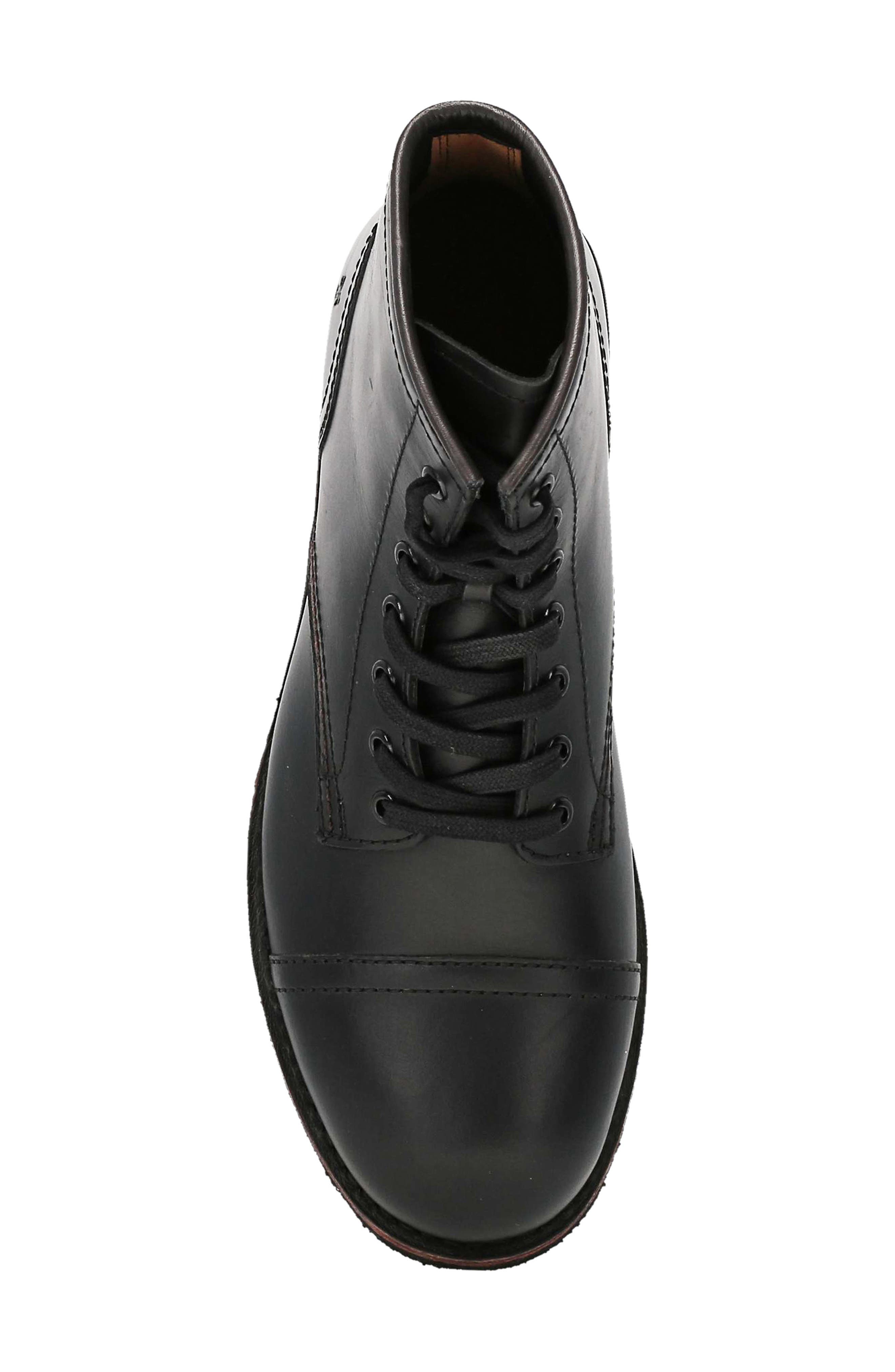 Frye Landon Lace-Up Cap Toe Boot, Alternate, color, Black