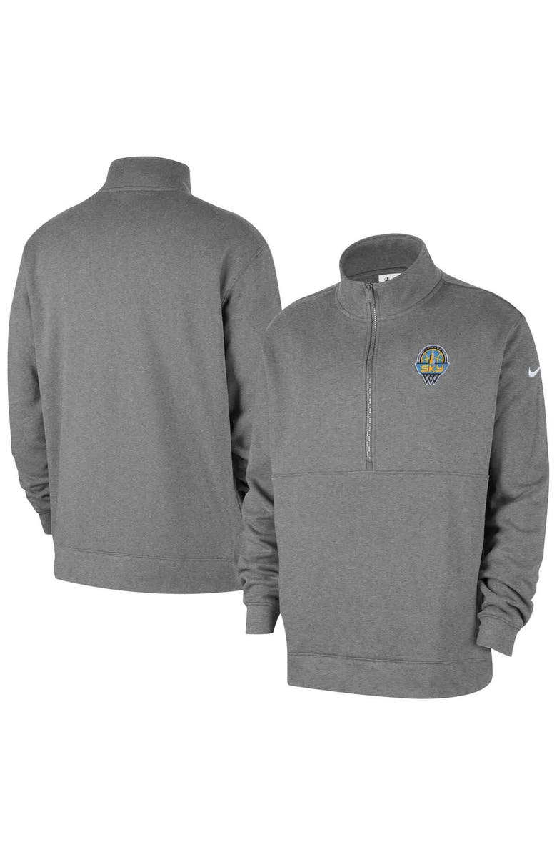 Nike Men's Nike  Heather Gray Chicago Sky React Club Half-Zip Pullover, Main, color, Heather Gray