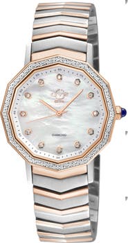 GEVRIL Spello II Mother-of-Pearl & Diamond Bracelet Watch, 36mm
