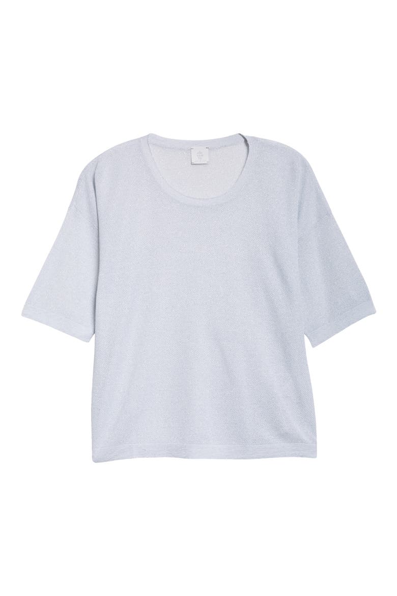 Lightweight Scoop Neck Piqué Knit Top, Main, color, WHITE