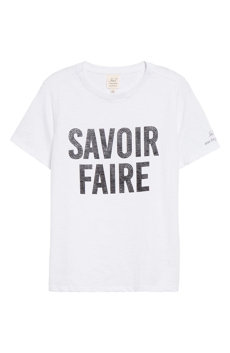 Cinq à Sept Savoir Farie Rhinestone T-Shirt, Alternate, color,