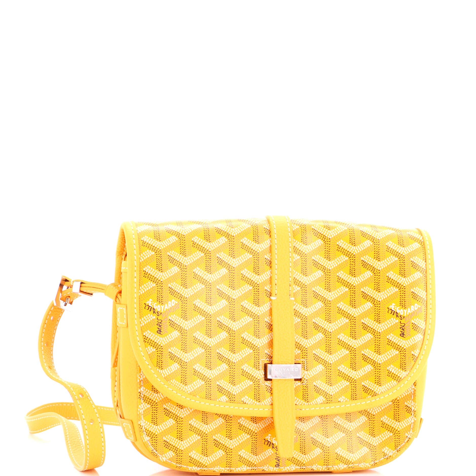 Pre-Owned Goyard Belvedere II Messenger Bag Coated Canvas PM, Main, color, Yellow