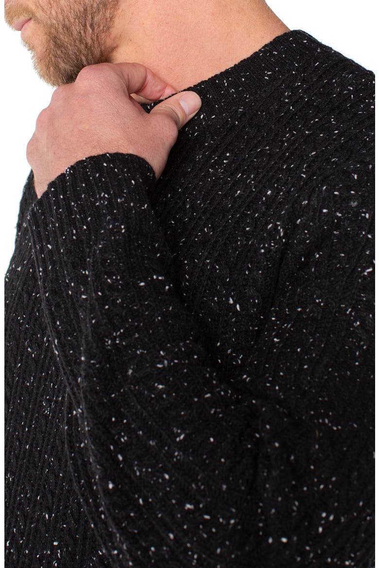 Cable Crewneck Sweater, Alternate, color, BLACK