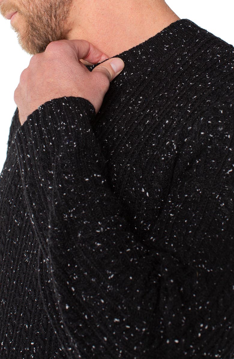 Liverpool Los Angeles Cable Crewneck Sweater, Alternate, color, Black