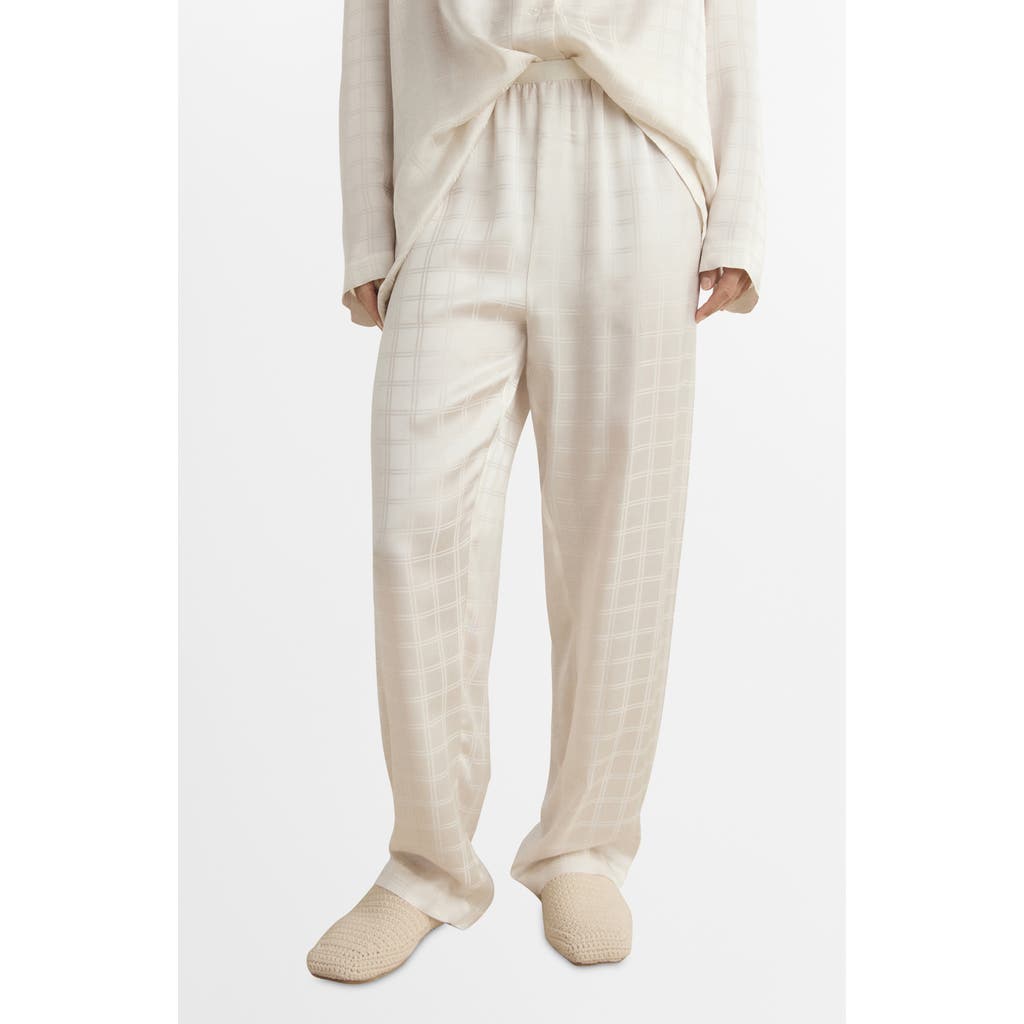 Mango Check Pajama Pants In Neutral