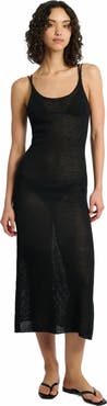 Onia Textured Linen Sweater Scoop Maxi Dress