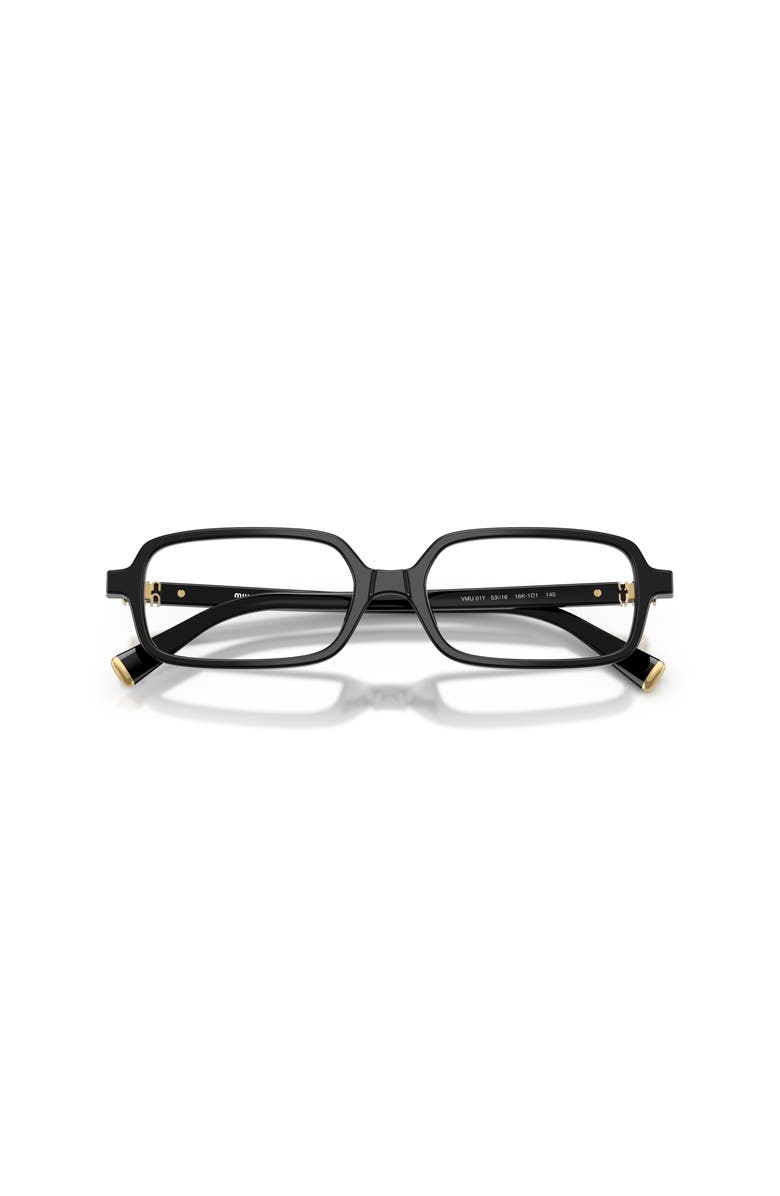 Miu Miu 53mm Rectangle optical glasses, Alternate, color, Black