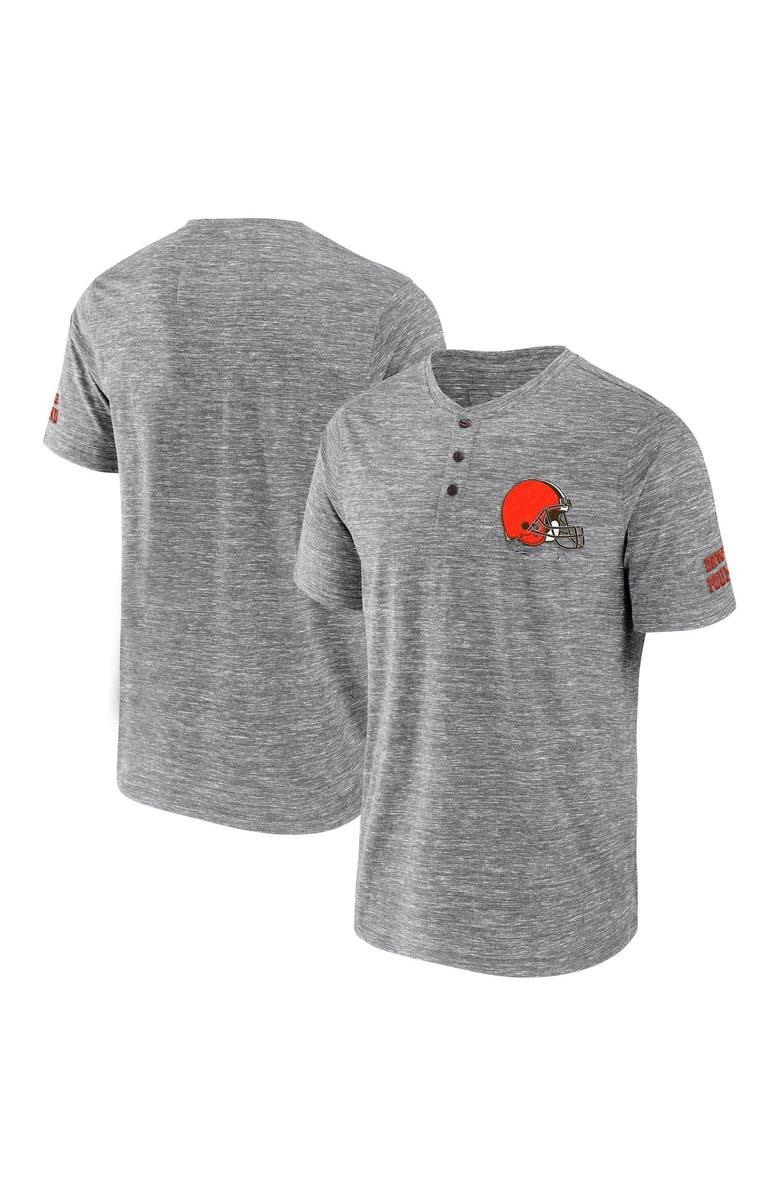 NFL X DARIUS RUCKER Men's NFL x Darius Rucker Collection by Fanatics Heathered Gray Cleveland Browns Slub Henley T-Shirt, Main, color, Heather Gray