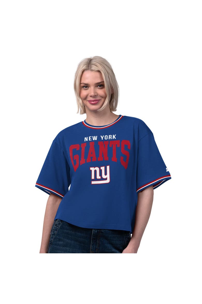Women's Starter  Royal New York Giants Ace Cropped T-Shirt, Main, color, Royal