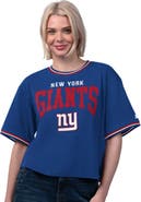 STARTER Women's Starter  Royal New York Giants Ace Cropped T-Shirt