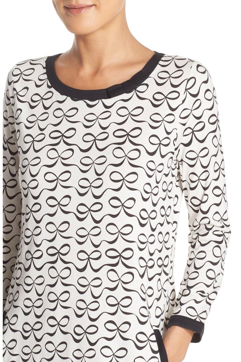 kate spade new york print cotton blend sleep shirt, Alternate, color, ELEGANT BOW
