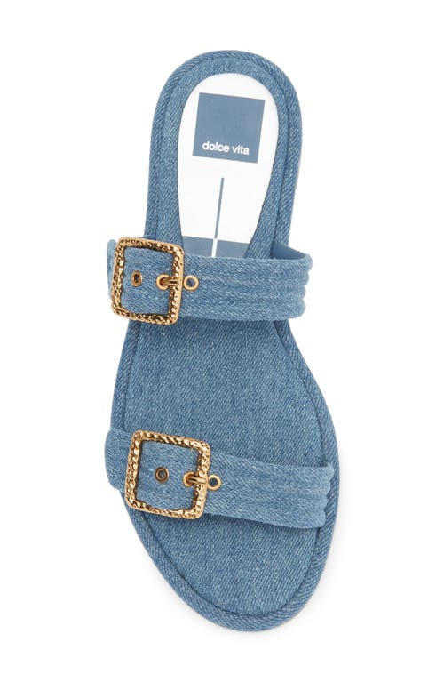 Dolce Vita Alaina Slide Sandal In Blue Denim