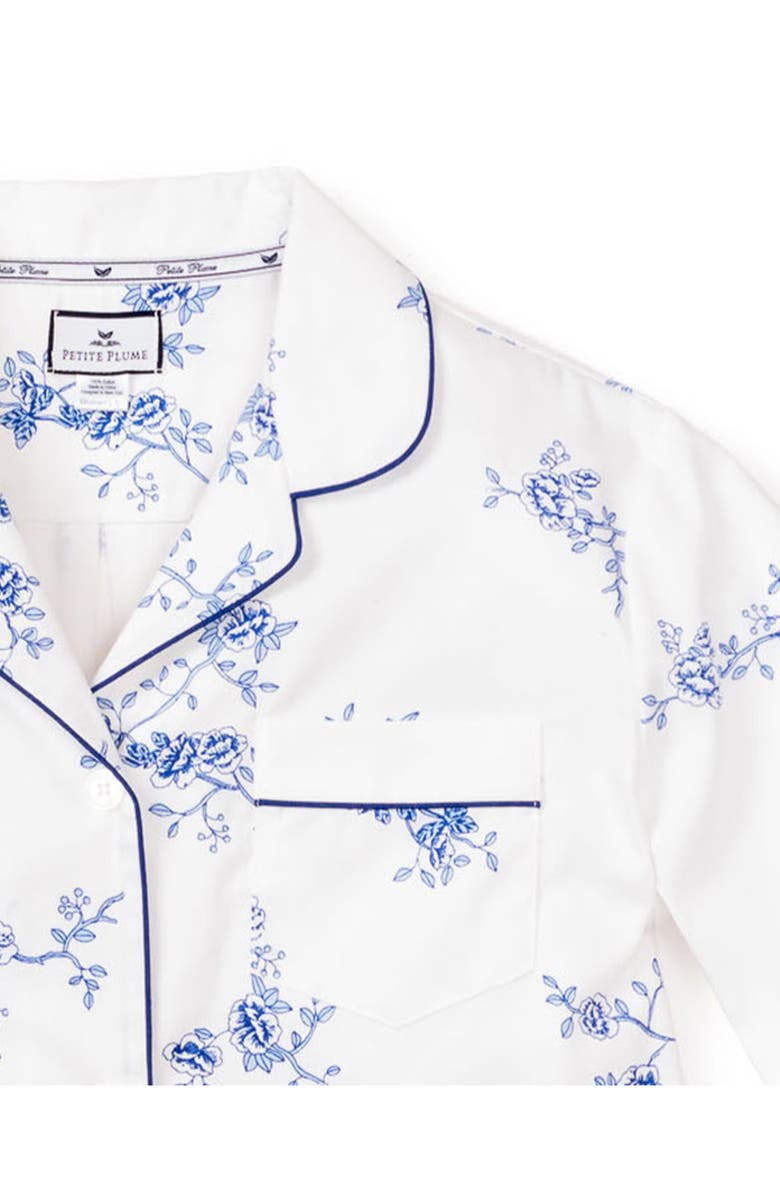 Petite Plume Indigo Floral Short Pajamas, Alternate, color, 