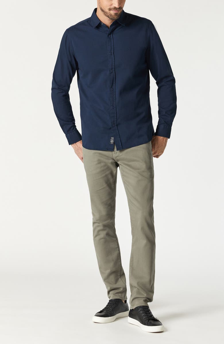 Mavi Jeans Sport Fit Solid Cotton Snap-Up Shirt, Alternate, color,