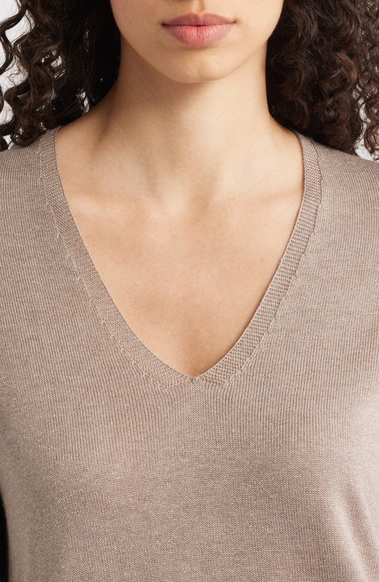 KOBI HALPERIN Vinny V-Neck Sweater, Alternate, color, Sandstone