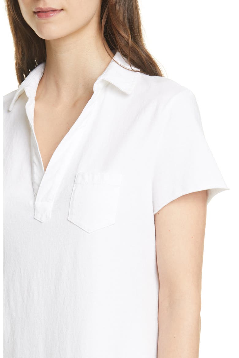 Short Sleeve Polo Dress, Alternate, color, WHITE