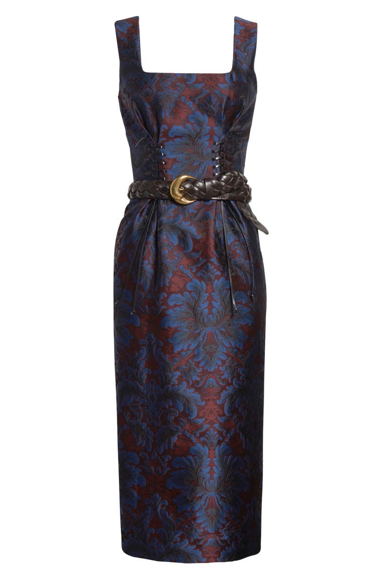 Etro Paisley Jacquard Corset Sheath Dress, Alternate, color, Multicolor Blue Base