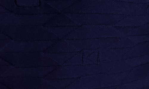 Karl Lagerfeld Kl Monogram Knitted Polo Shirt In Navy