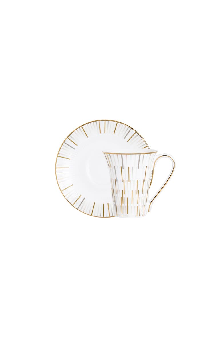 Prouna Luminous Espresso Cup & Saucer, Main, color, White
