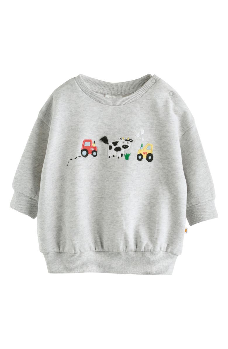 NEXT Farmyard Embroidered Cotton Sweatshirt & Rib Leggings Set, Alternate, color, Multi
