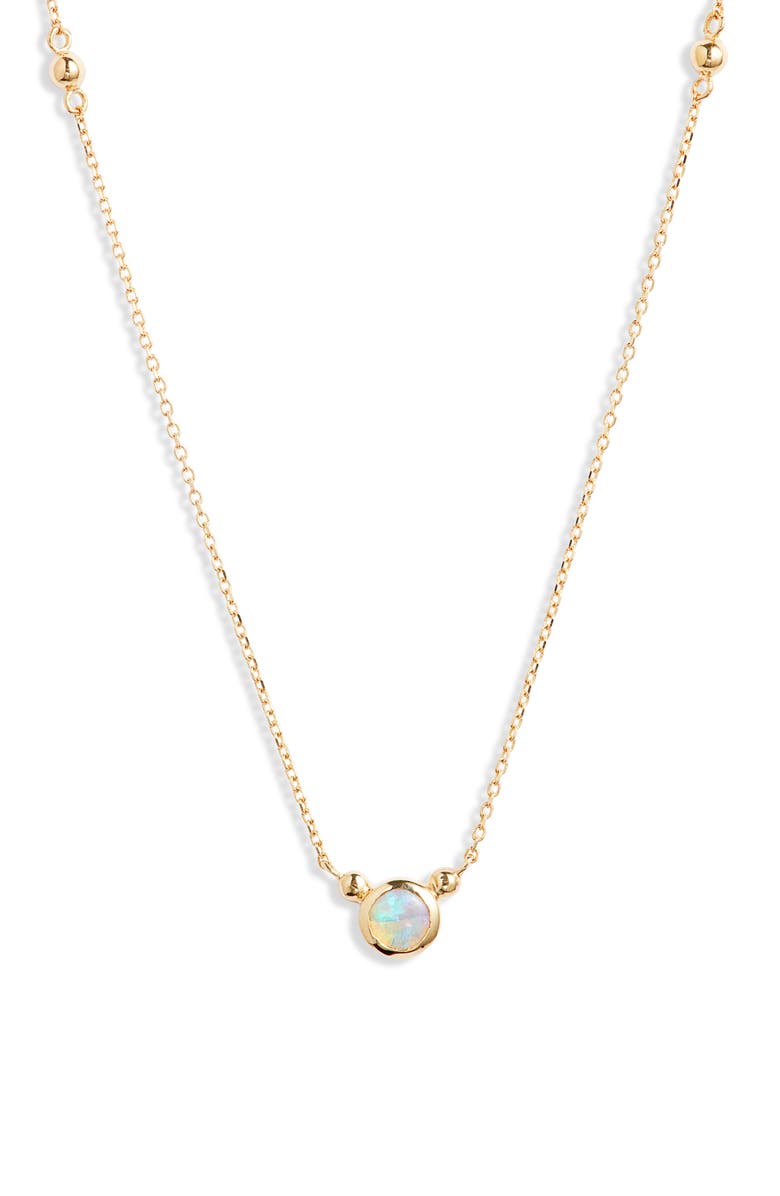 Anzie Bonheur Birthstone Pendant Necklace, Main, color, White