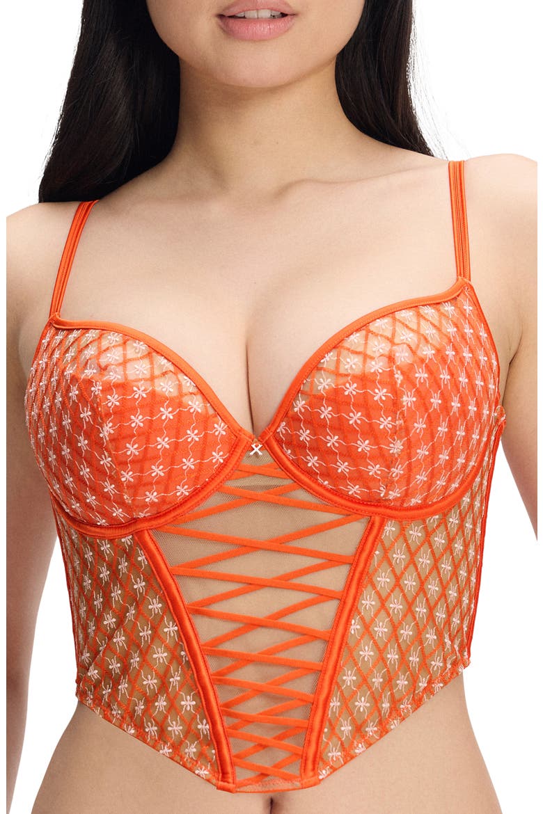 Lil' Tied Up Bustier, Main, color, RED TEMPO