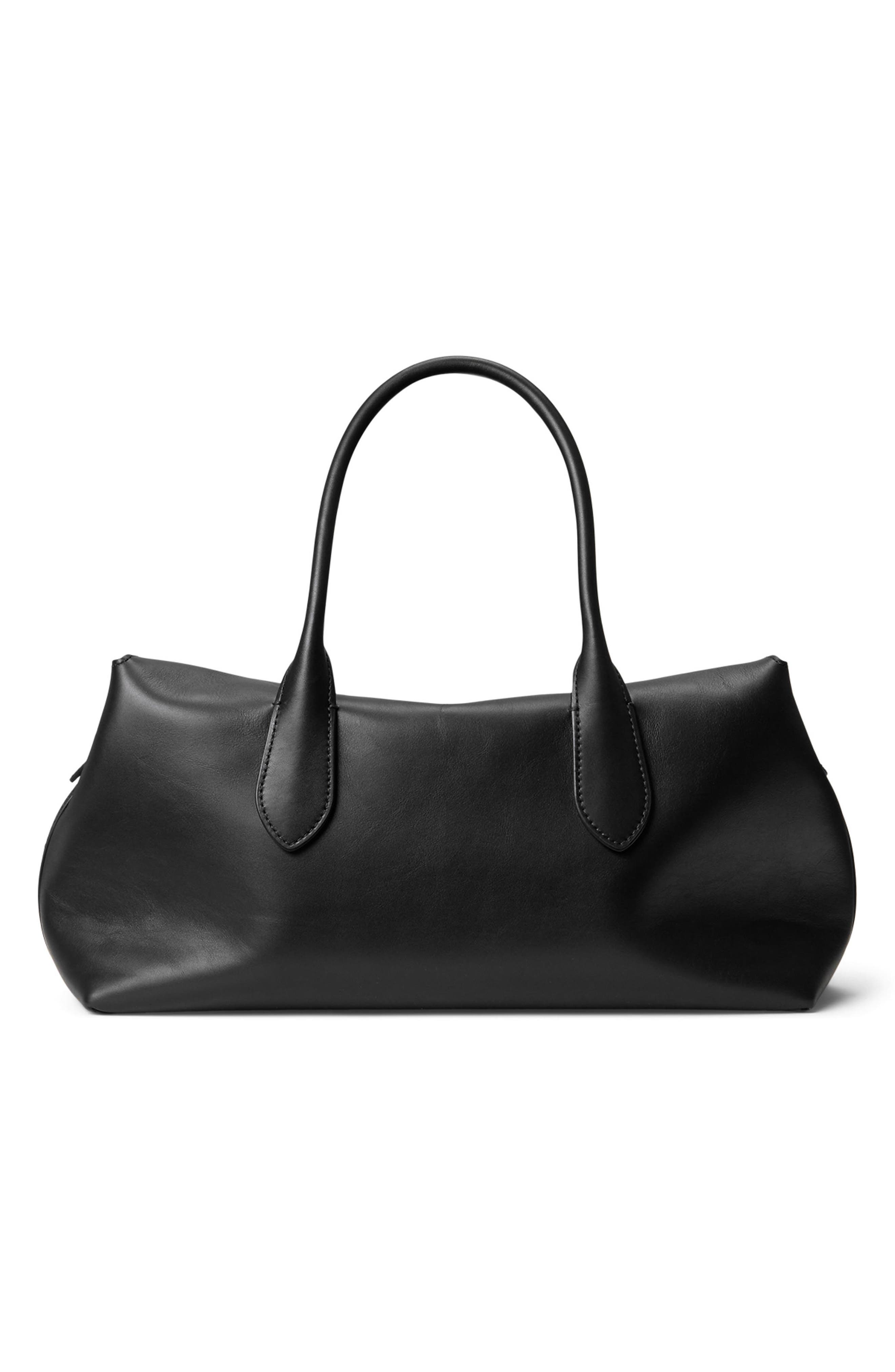 Polo Ralph Lauren Bellport Leather Satchel, Alternate, color, Black