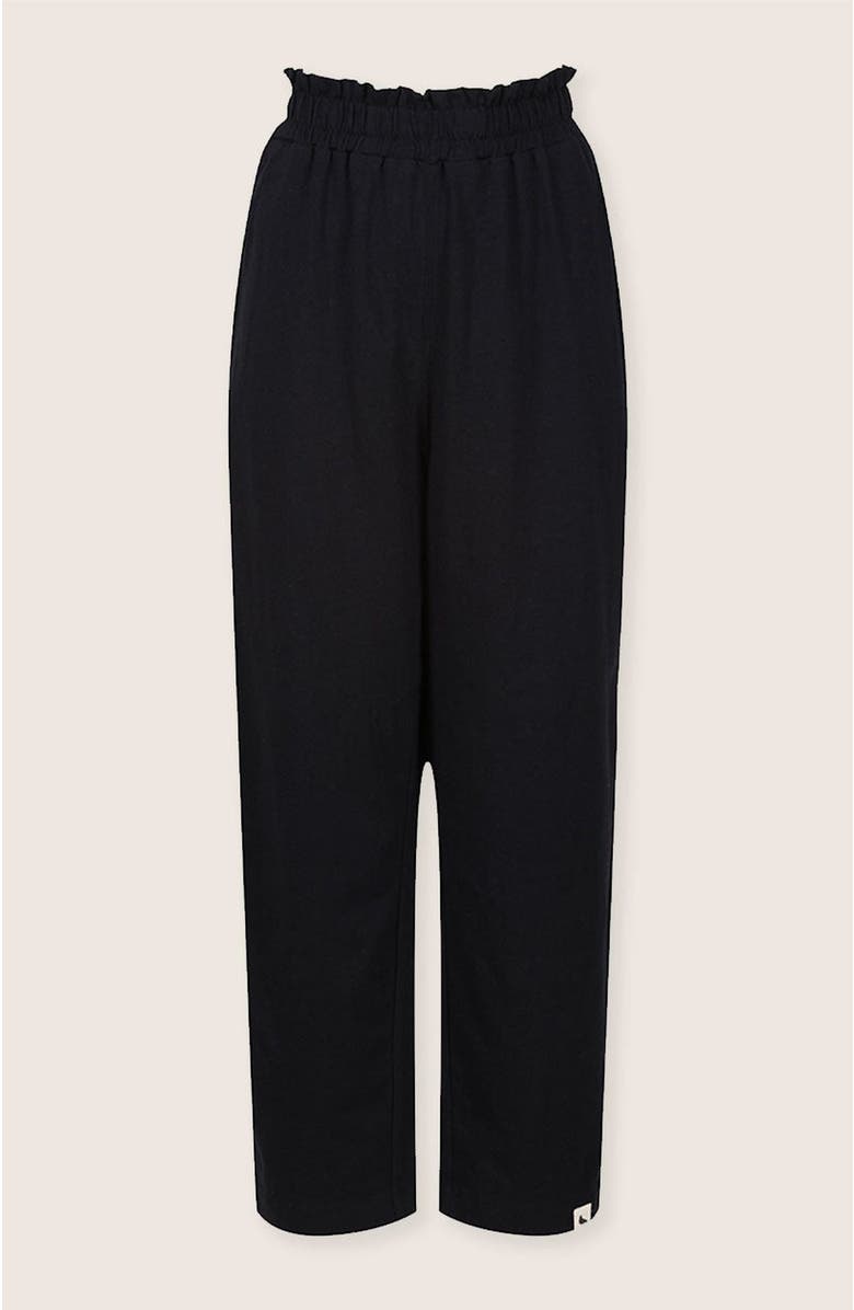 Turtledove London Organic Cotton Kate Barrel Leg Trousers, Alternate, color, Black