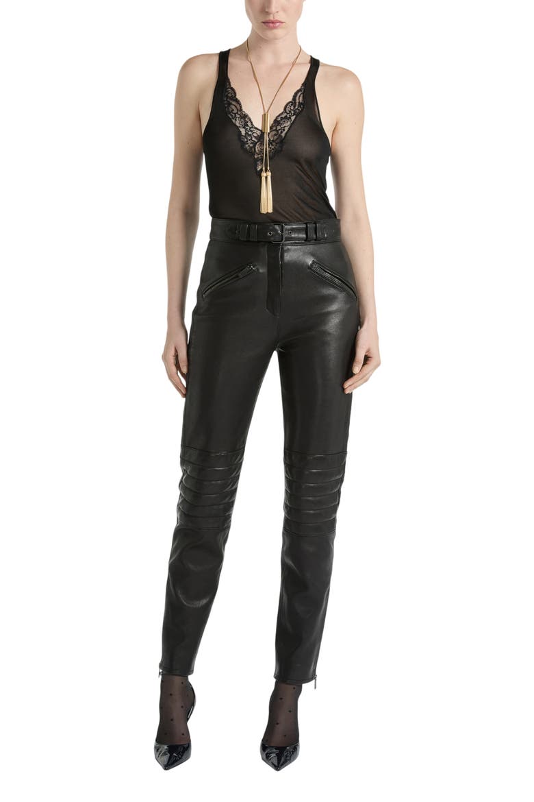 Lambskin Biker Trousers, Main, color, black