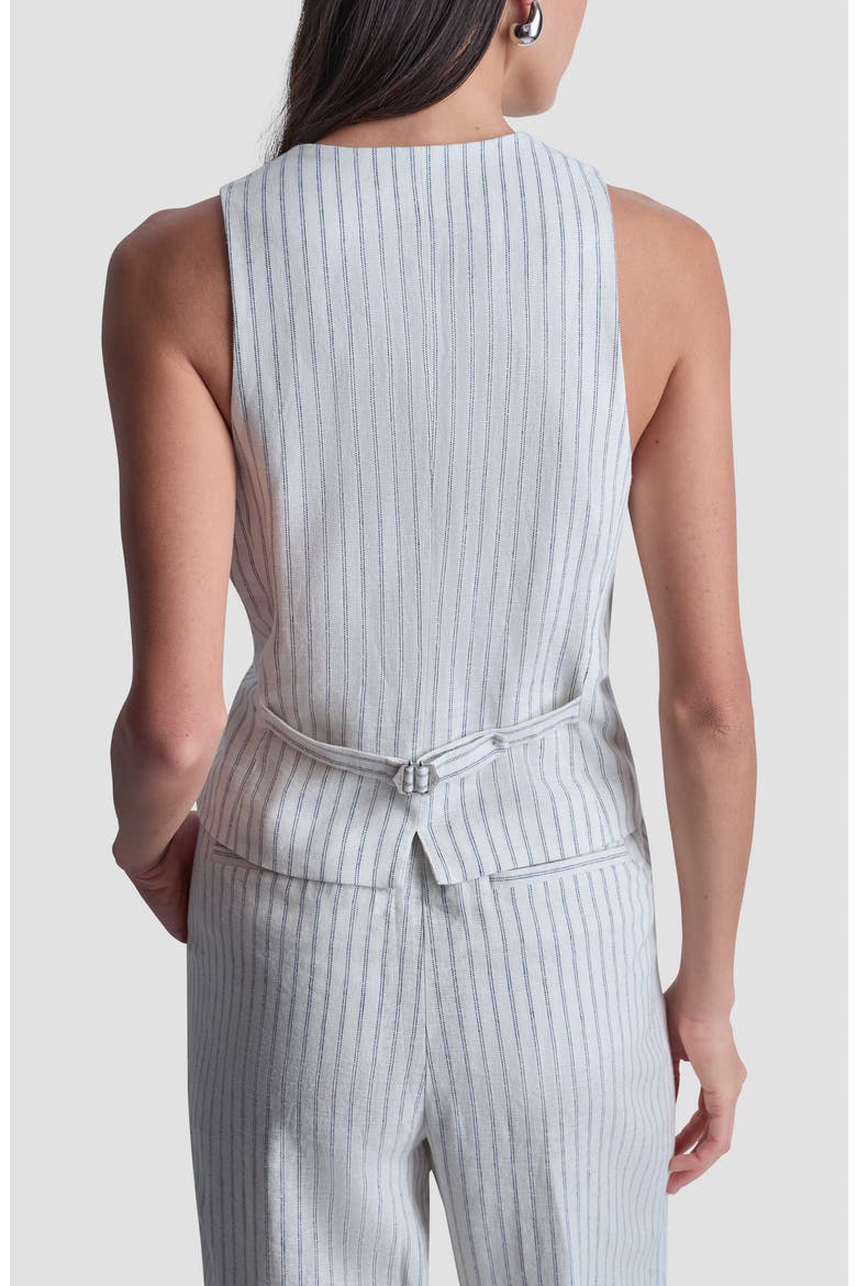 Stripe Linen Blend Vest, Alternate, color, IVORY/ADMIRAL