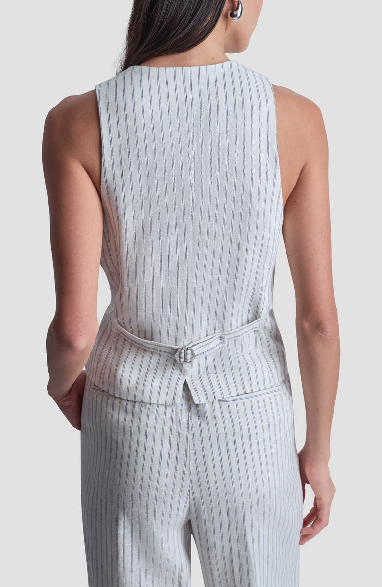 DKNY Stripe Linen Blend Vest, Alternate, color, 