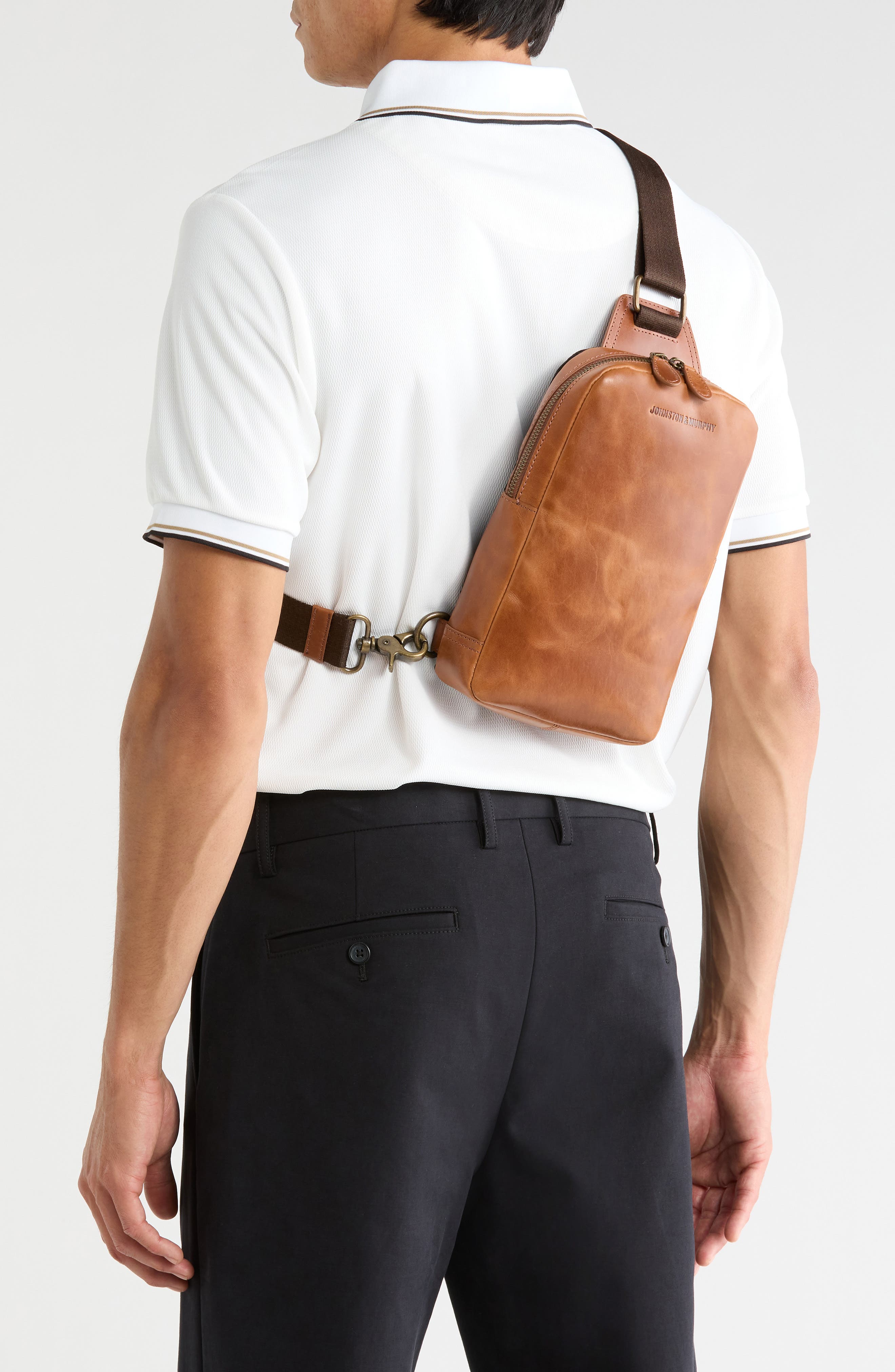 Hunter Glazed Sling Bag, Alternate, color, TAN