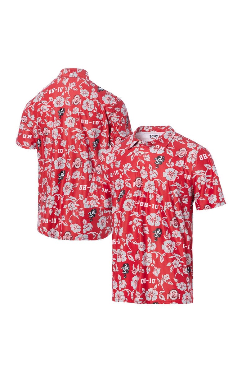 Reyn Spooner Men's Reyn Spooner Scarlet Ohio State Buckeyes Pua Performance Polo, Main, color, Scarlet