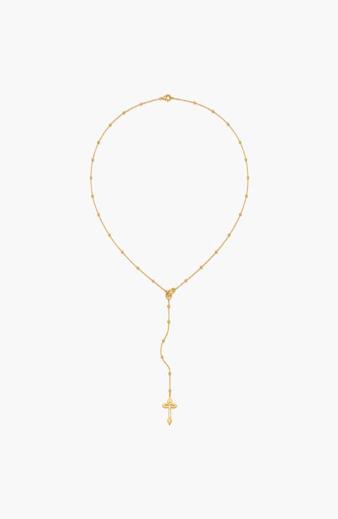 Cross Lariet Necklace In Gold