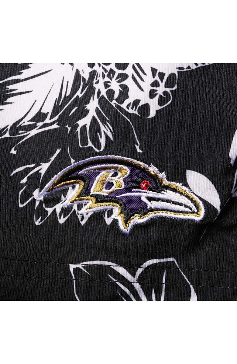 G-III SPORTS BY CARL BANKS Men's G-III Sports by Carl Banks Black Baltimore Ravens Island Volley Swim Shorts, Alternate, color, 