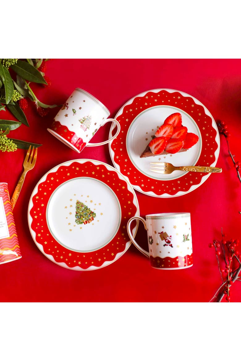 My Noel Canape / Dessert Plate, set of 4, Alternate, color, White