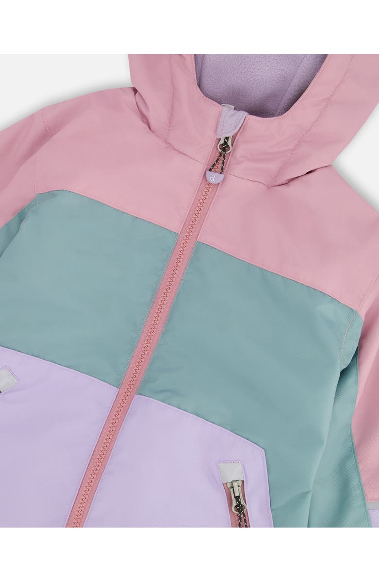 Deux par Deux Two-Piece Mid-Season Colorblock Outerwear Set, Alternate, color, Mauve Colorblock