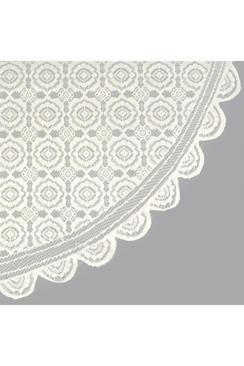 Cream Vintage Polyester Lace Tablecloth 63 Round, Alternate, color, Cream